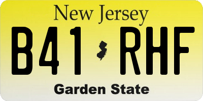 NJ license plate B41RHF