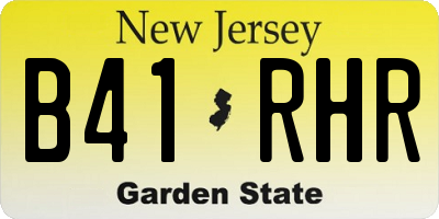 NJ license plate B41RHR