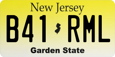 NJ license plate B41RML