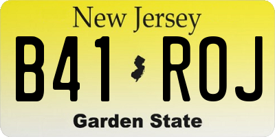 NJ license plate B41ROJ