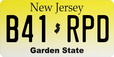 NJ license plate B41RPD