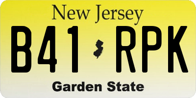 NJ license plate B41RPK