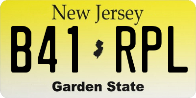 NJ license plate B41RPL
