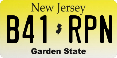 NJ license plate B41RPN
