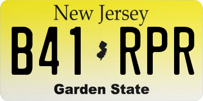 NJ license plate B41RPR