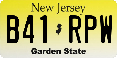 NJ license plate B41RPW