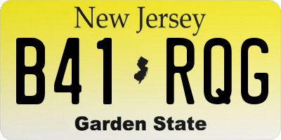 NJ license plate B41RQG