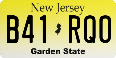NJ license plate B41RQO