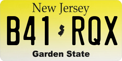 NJ license plate B41RQX