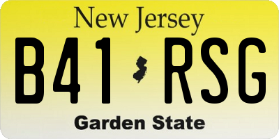 NJ license plate B41RSG