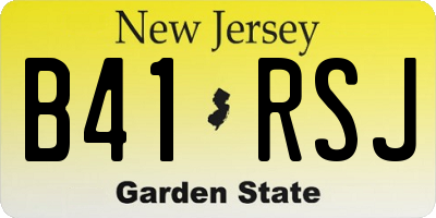 NJ license plate B41RSJ