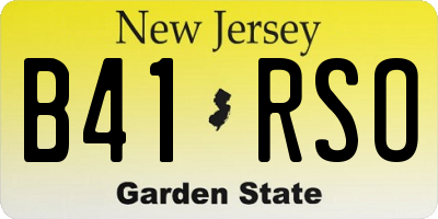 NJ license plate B41RSO