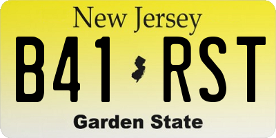NJ license plate B41RST