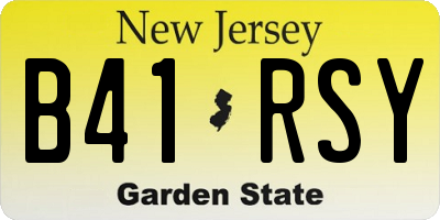 NJ license plate B41RSY