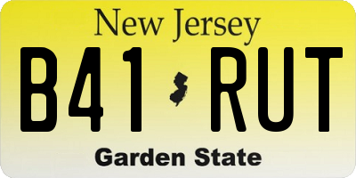 NJ license plate B41RUT