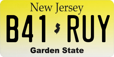 NJ license plate B41RUY