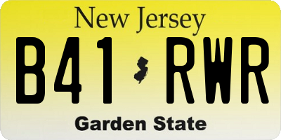 NJ license plate B41RWR