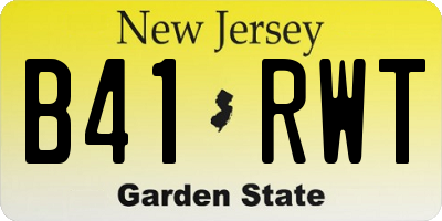 NJ license plate B41RWT