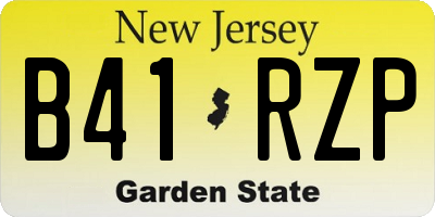 NJ license plate B41RZP