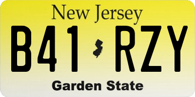NJ license plate B41RZY