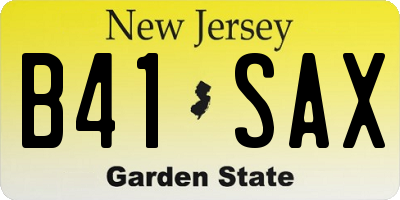 NJ license plate B41SAX