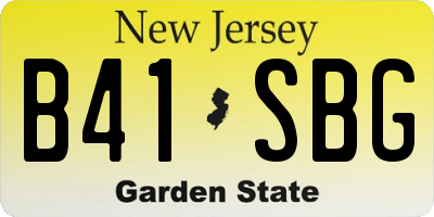 NJ license plate B41SBG