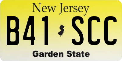 NJ license plate B41SCC