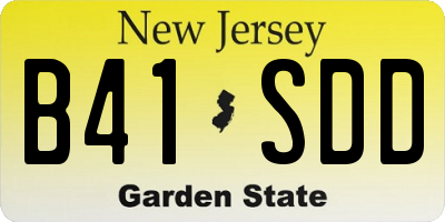 NJ license plate B41SDD