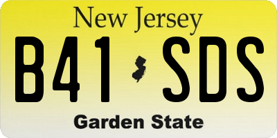 NJ license plate B41SDS