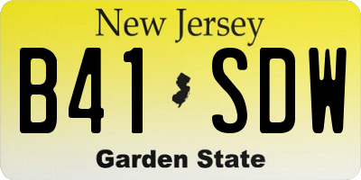 NJ license plate B41SDW