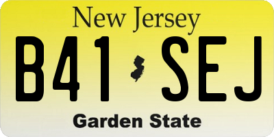 NJ license plate B41SEJ