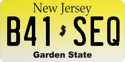 NJ license plate B41SEQ