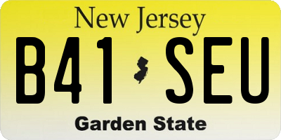 NJ license plate B41SEU