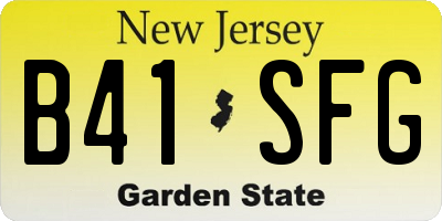 NJ license plate B41SFG