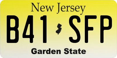 NJ license plate B41SFP