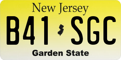 NJ license plate B41SGC