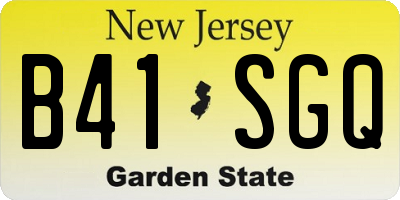 NJ license plate B41SGQ