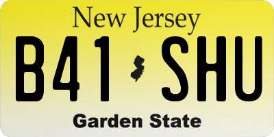 NJ license plate B41SHU
