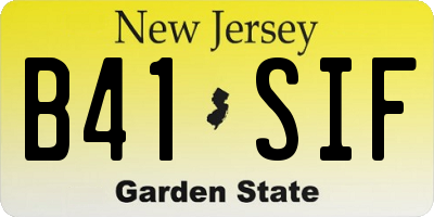 NJ license plate B41SIF