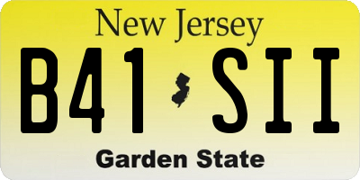 NJ license plate B41SII