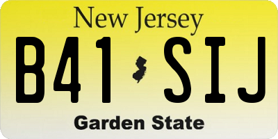 NJ license plate B41SIJ