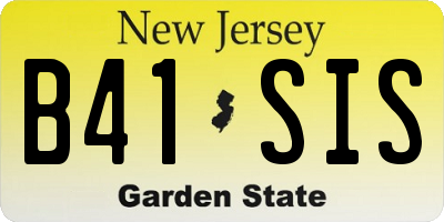 NJ license plate B41SIS