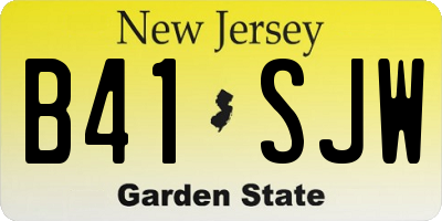 NJ license plate B41SJW