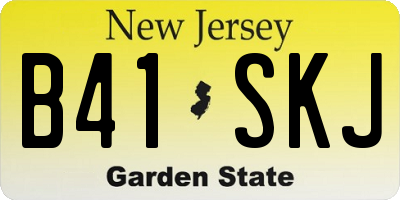 NJ license plate B41SKJ