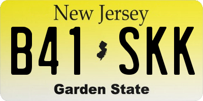 NJ license plate B41SKK