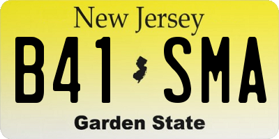 NJ license plate B41SMA