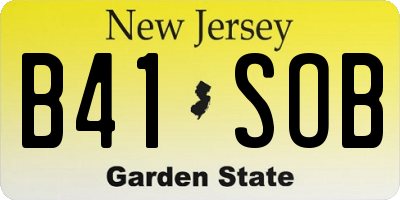NJ license plate B41SOB