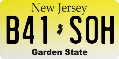 NJ license plate B41SOH