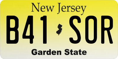NJ license plate B41SOR