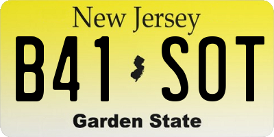 NJ license plate B41SOT